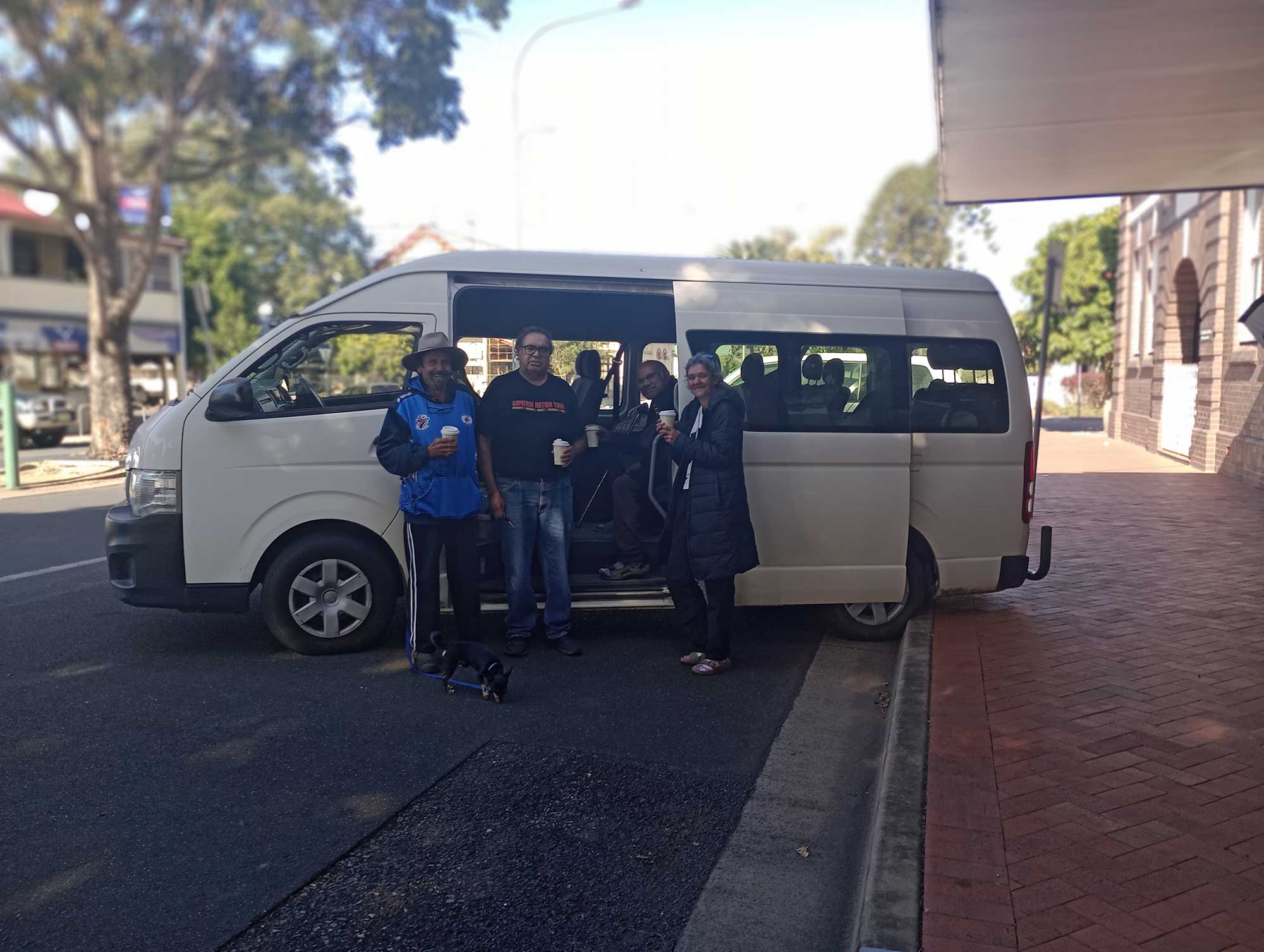 DEG crew travelling through Grafton to the ACHAA gathering