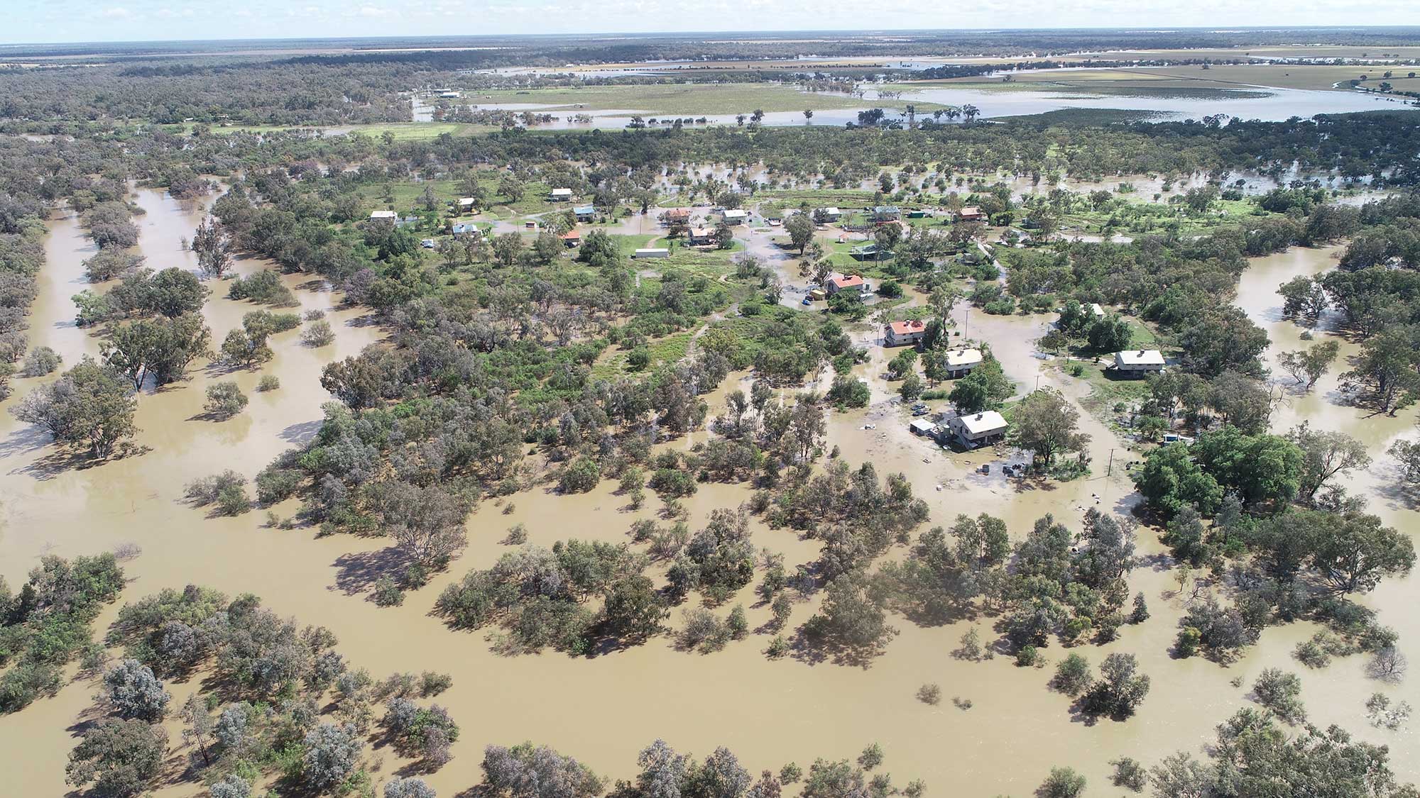 Namoi Village flooded 8 Nov 2022