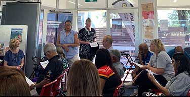 Virginia Robinson welcomes everyone to the Walgett Food Forum